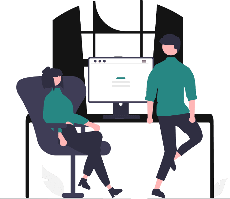 Team working on web development
